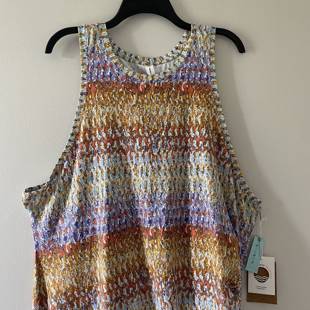 Daily Practice Anthropologie Tank Maxi Dress 3X Ruched Boho Beachy Resort Hippie - Picture 4 of 16